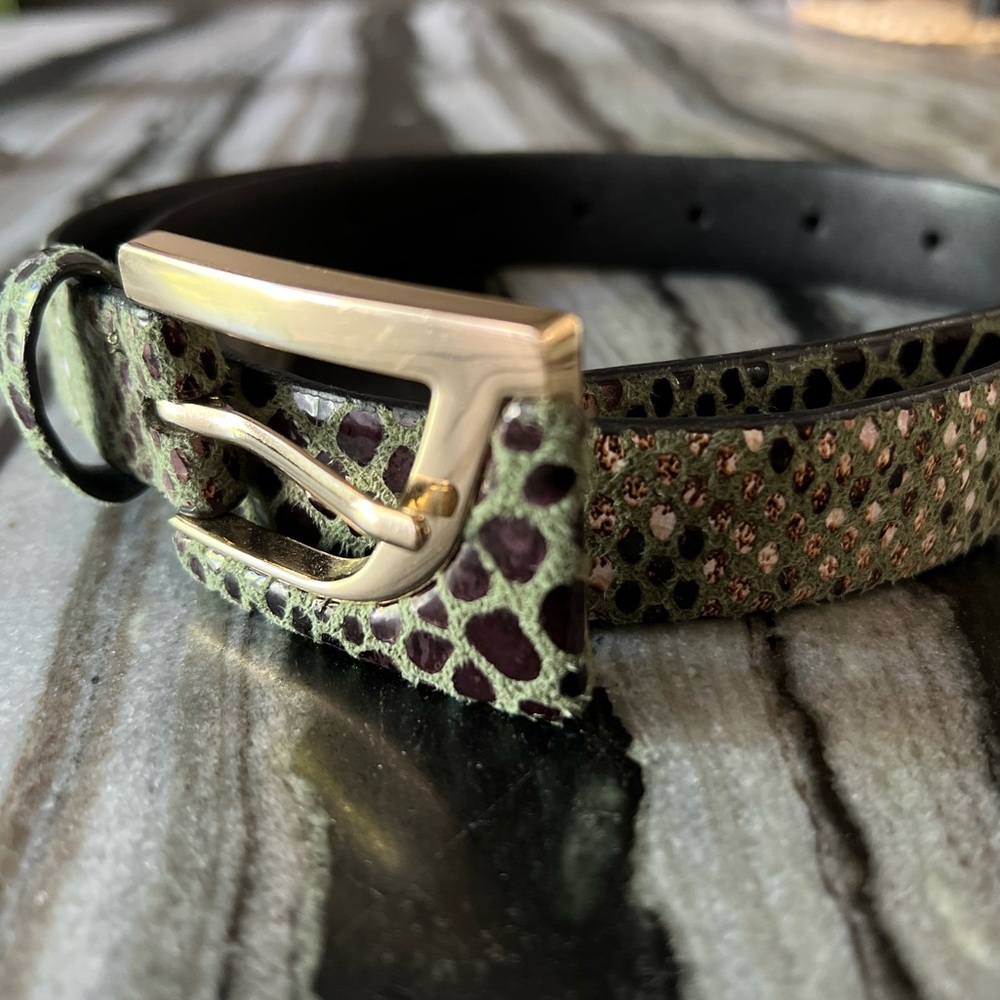 Topshop Reptile skin green belt